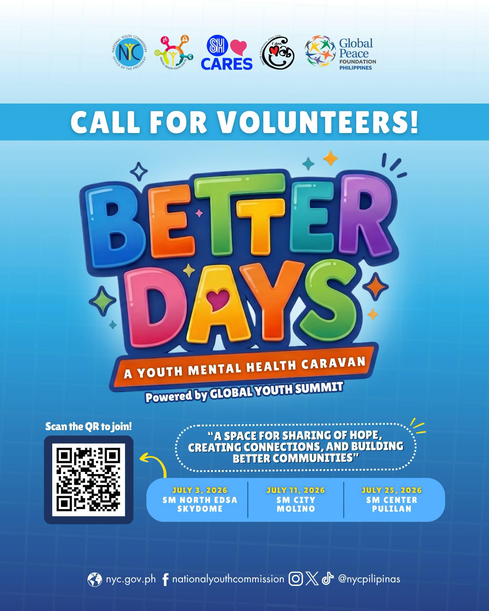 Youth mental health advocacy volunteer caravan across Luzon (July 11)