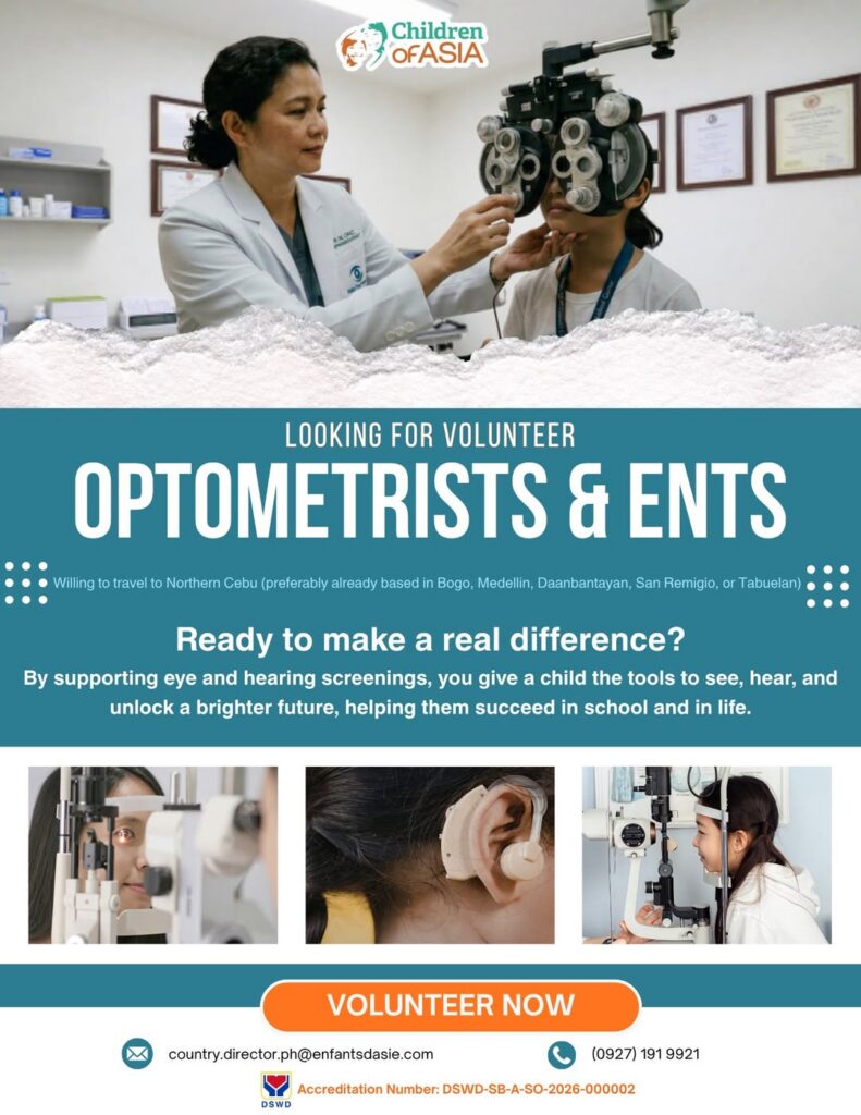 Optical and hearing mission seeking medical volunteers in Cebu